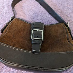 Brown suede Coach purse